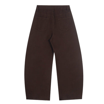 Stupid Contagious Gothic Cross Text Print Wide Leg Barrel Pants High Waist Y2K Streetwear