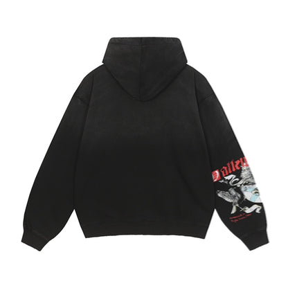 Crest Pullover Hoodie (Black / Red)