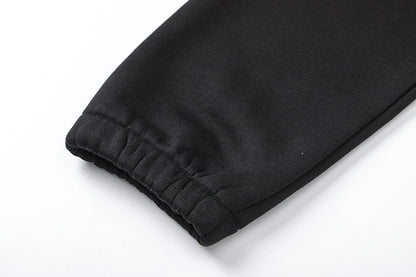 Solid Black Knit Two-Piece Set Casual Loose Pullover Top Wide Leg Pants Matching Outfit Cozy Loungewear Streetwear Co-ord Set | Onyx Set