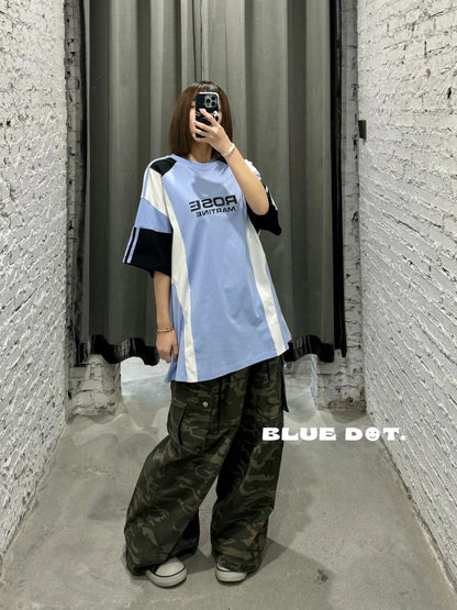 Martine Rose Oversized Panelled T-Shirt / Blue