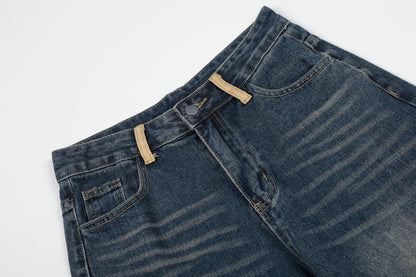 Sorry My Bed Needs Me Patch Wide Leg Barrel Jeans High Waist Washed Vintage Streetwear Denim Pants