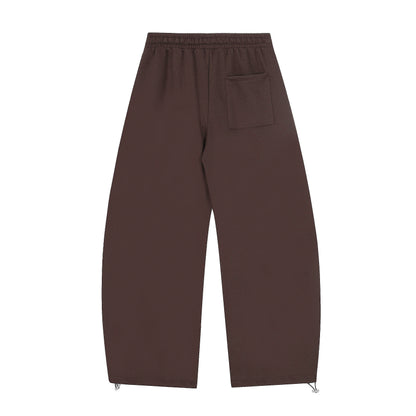 SeR Plaid Drawstring Wide Leg Sweatpants Elastic Waist Zip Hem Streetwear Casual Pants