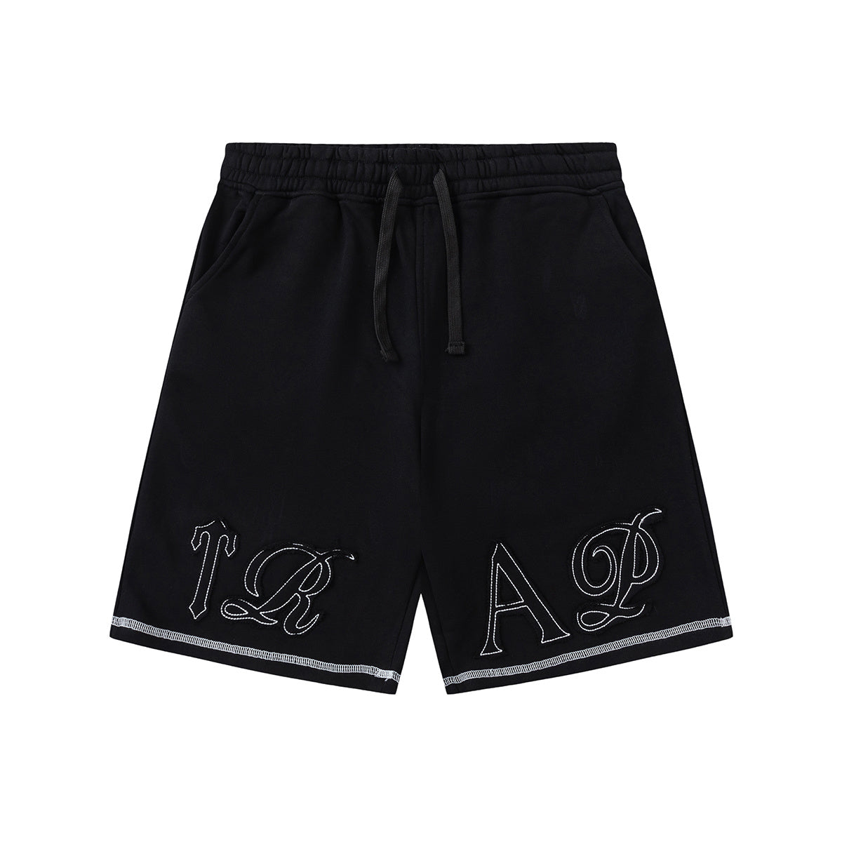 Trapstar black and charcoal graphic T-shirt and drawstring shorts set with contrast stitching - view 6