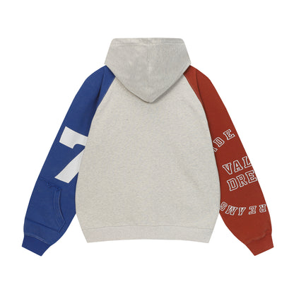 Varsity Zip Up Hoodie (Grey / Multi)