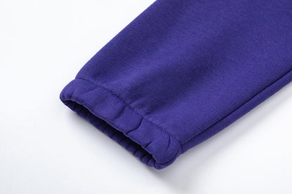 Solid Purple Knit Two-Piece Set Casual Loose Pullover Top Wide Leg Pants Matching Outfit Cozy Loungewear Streetwear Co-ord Set | Violet Set