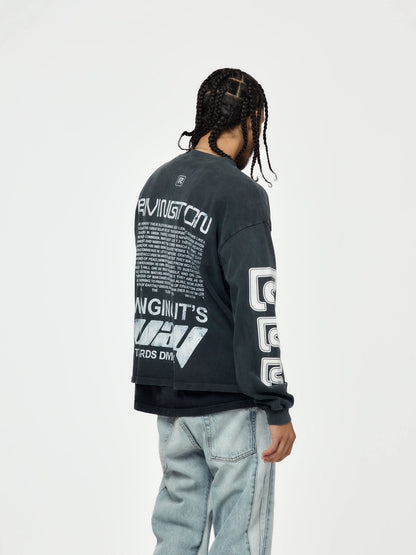 Divinity Paper Garden Long-Sleeve Tee - Faded Black