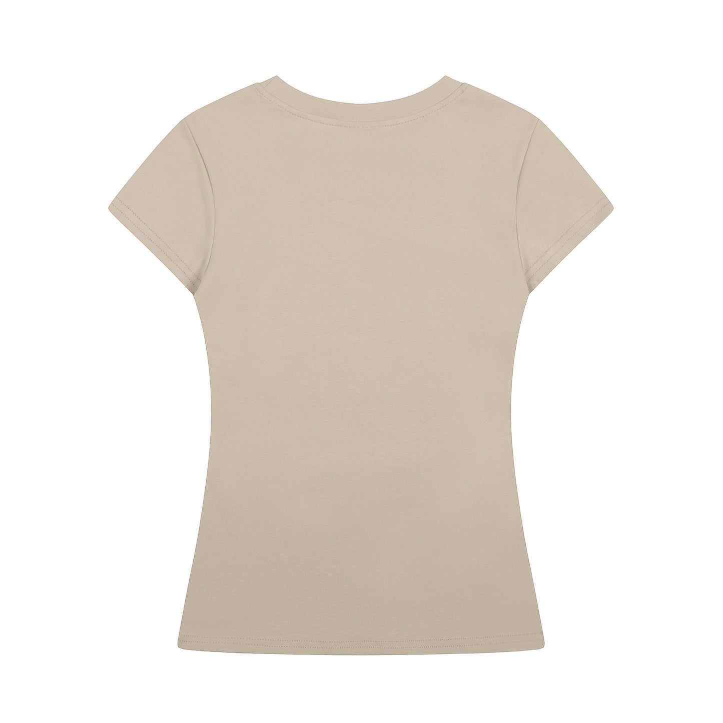 Lion Cross Rhinestone Fitted Tee Beige Back