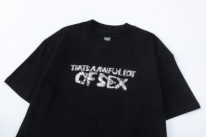 Unisex Oversized Graphic T-Shirt, Black Crewneck Streetwear Top