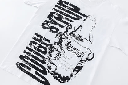 Graphic T-Shirt White Crew Neck Short Sleeve Printed Casual Everyday Tee