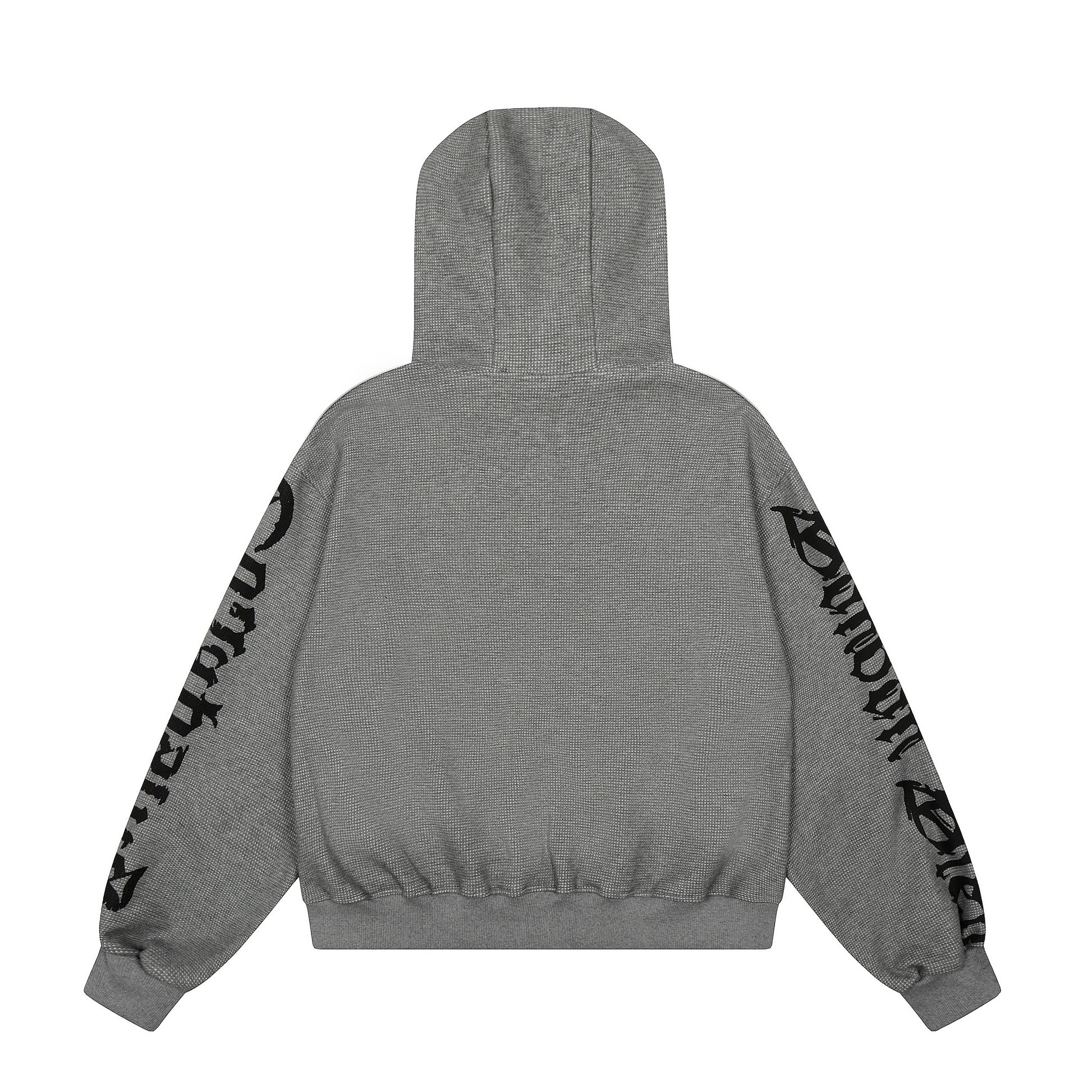 Fleur Goth Gothic Zip Hoodie Gray Back