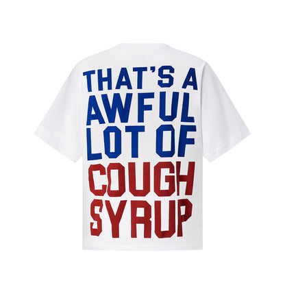 Unisex Graphic T-Shirt, White Crew Neck Short Sleeve Cough Syrup Novelty Tee