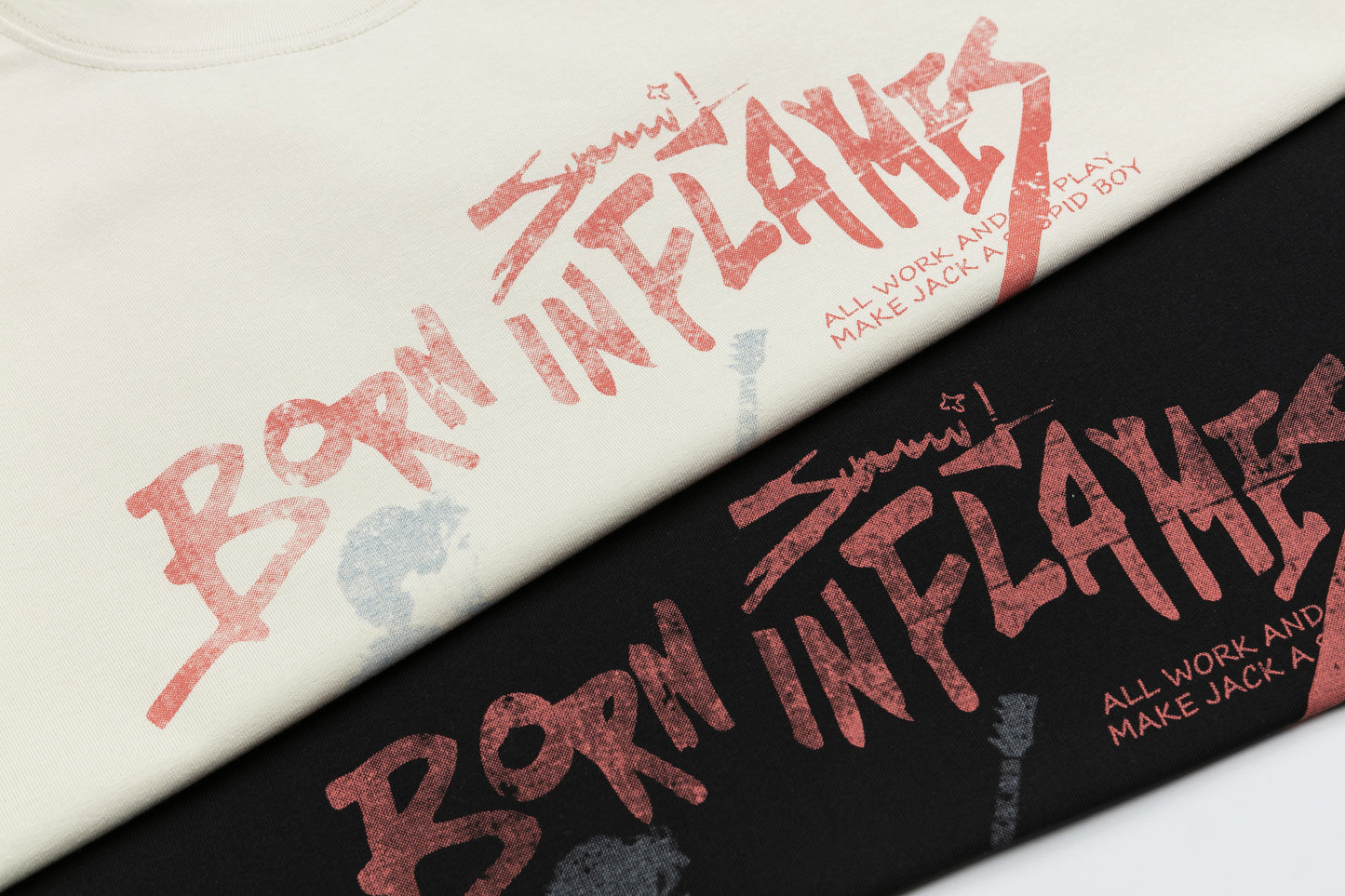 Born In Flames Rock Band Graphic Oversized Tee Grunge Guitarist Print Streetwear Short Sleeve T-Shirt