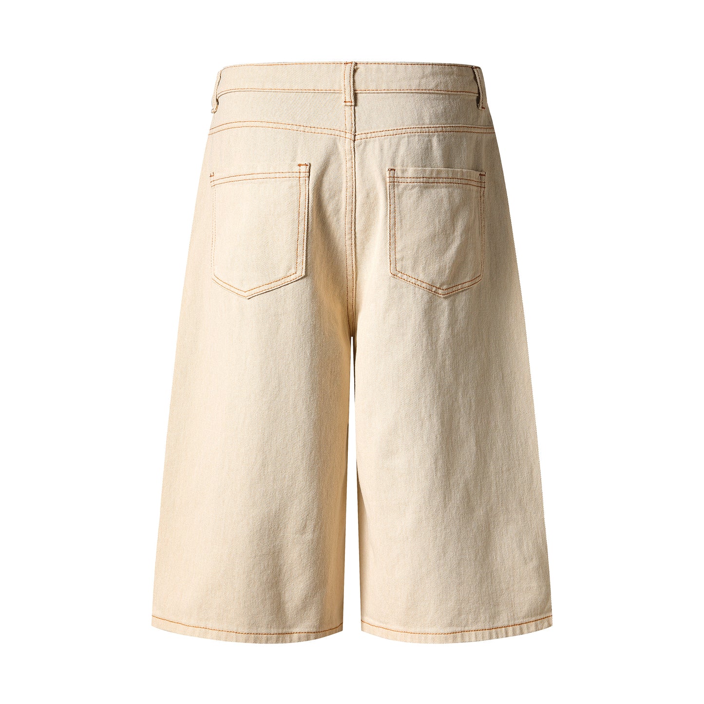 Button Row Wide Leg Denim Shorts - Pink Side