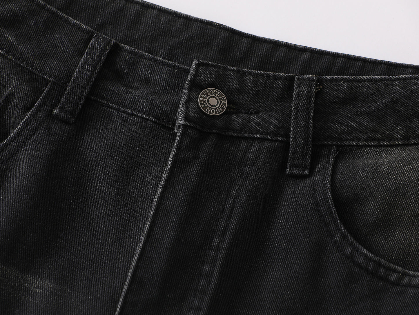 GRAYSTAR Patch Embroidered Cargo Jeans Wide Leg High Waist Washed Black Diagonal Seam Streetwear Denim Trousers | Gray Star