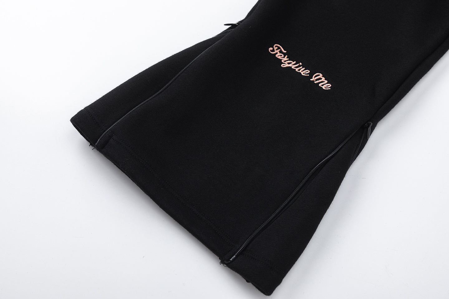 Black hooded sweatshirt and tapered jogger pants set with a graffiti-style hood graphic - view 6