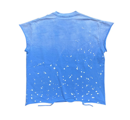Satoshi Nakamoto Luke Destroyed Sleeveless Tee Splatter Paint Distressed Washed Heavyweight Cotton Vest Streetwear Tank Top | Ink Wreck