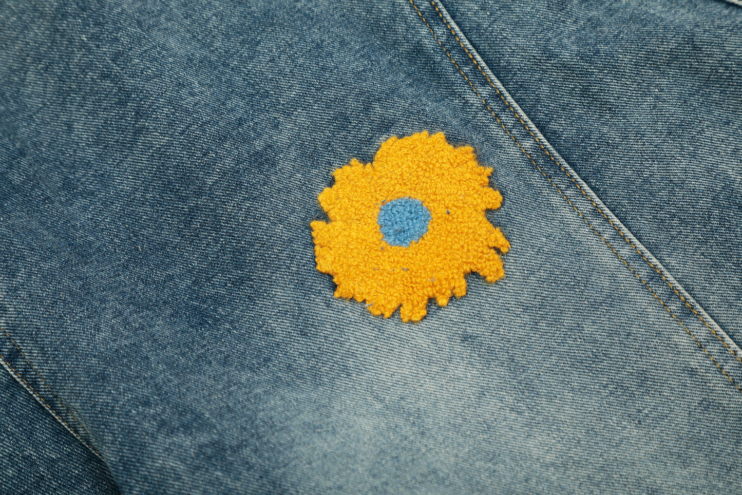 Women's Multicolor Daisy Floral Embroidery Balloon Wide Leg Denim Jeans High Waist Y2K Streetwear Baggy Jean Pants