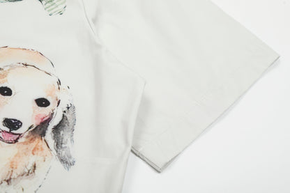 Dachshund Dog Print Short Sleeve Shirt Oversized Button Down Cute Graphic Streetwear Y2K Casual Summer Top | Wiener Club