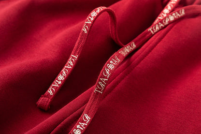 Trapstar Red Zip Hoodie and Joggers Tracksuit Set, Embroidered Two Piece Streetwear Outfit