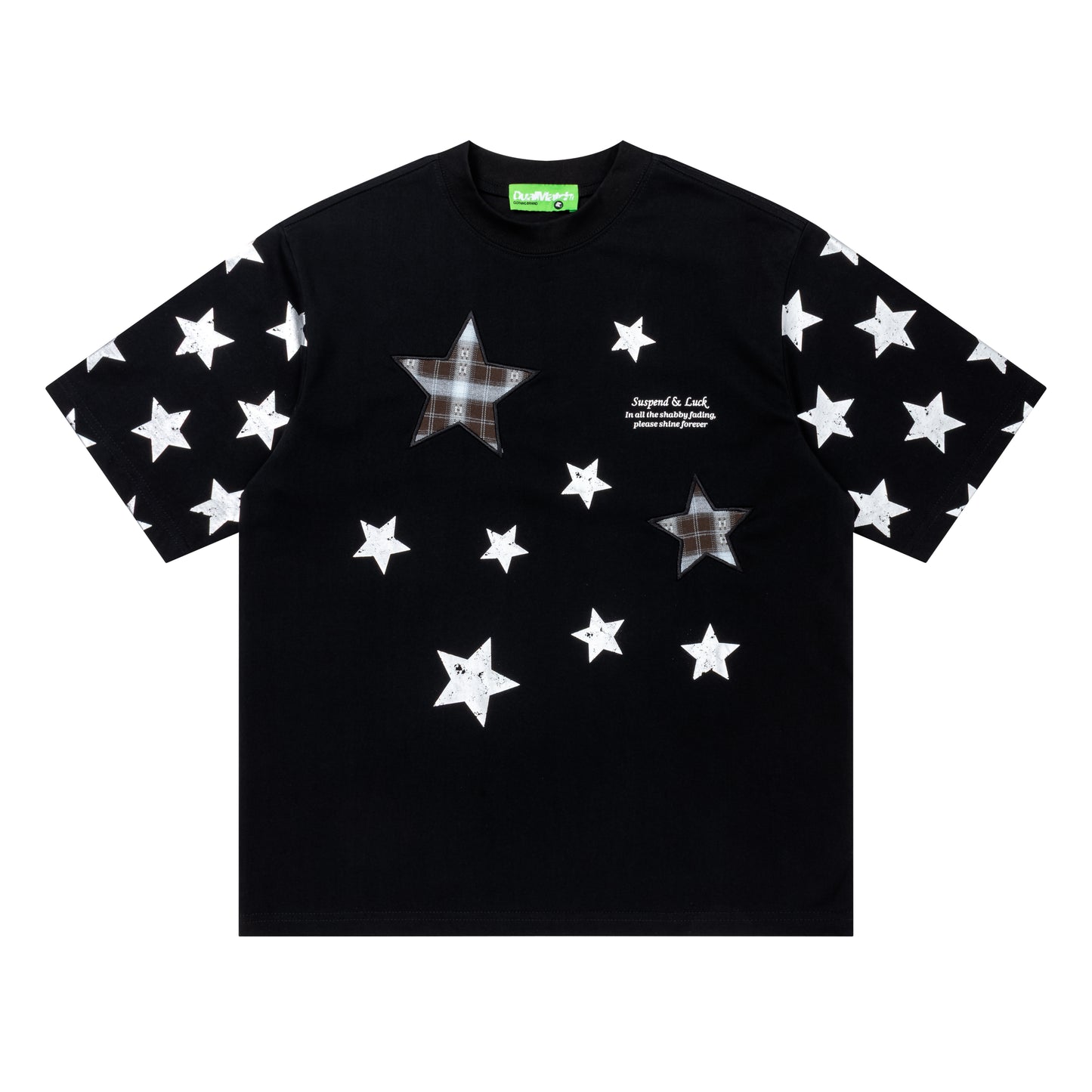 White DuoMatch star applique tee front view