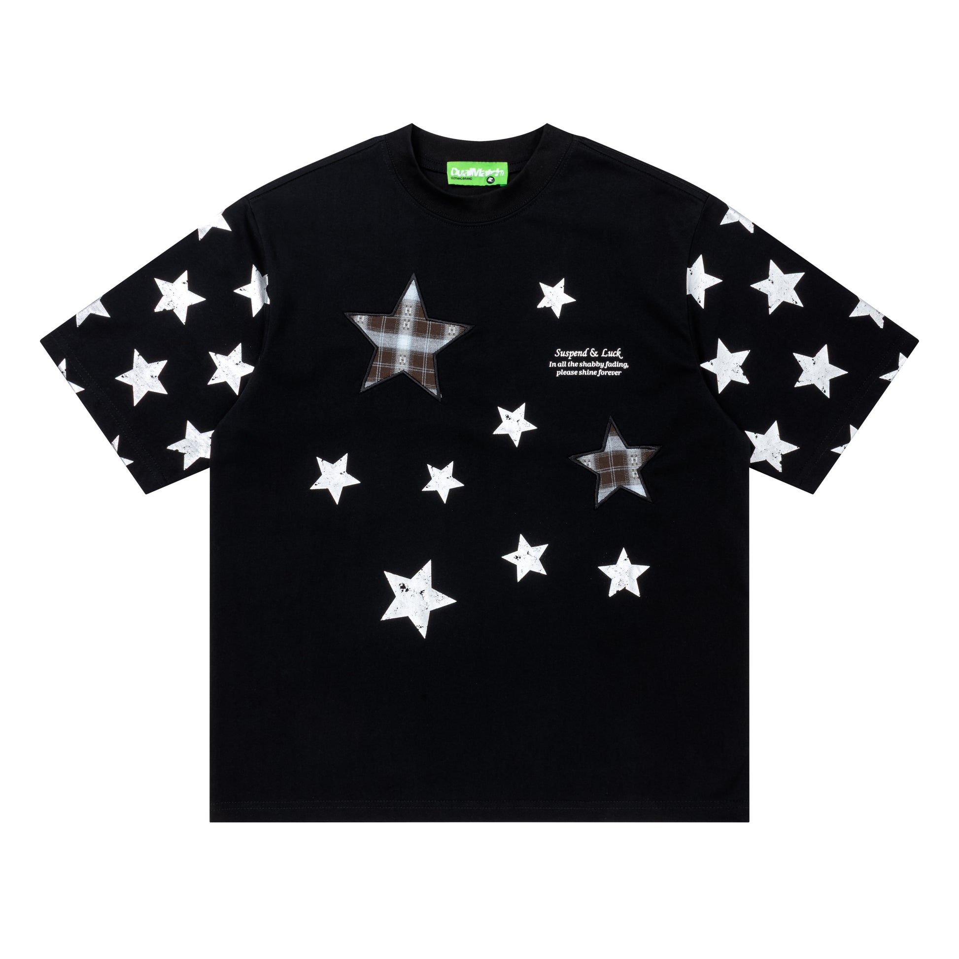White DuoMatch star applique tee front view