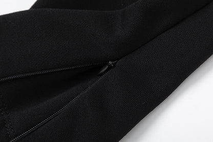 Black Graphic Hoodie and Joggers Tracksuit Set, Two Piece Streetwear Outfit