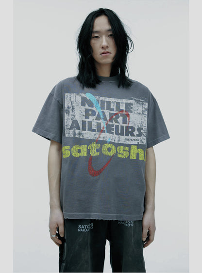 Satoshi Nakamoto Nulle Part Ailleurs Tee - Washed Black