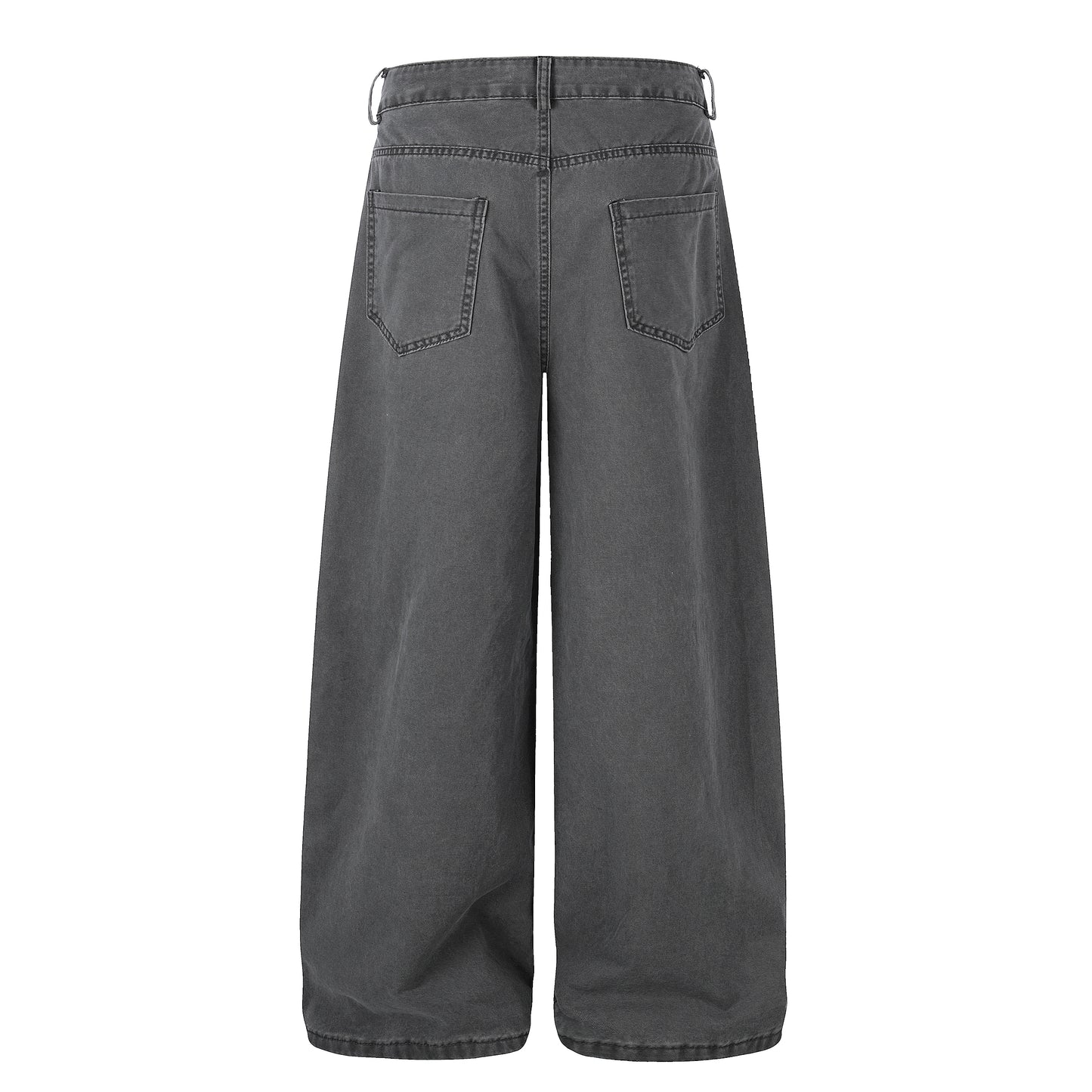 Zip Block Washed Wide Leg Cargo Pants Beige Side