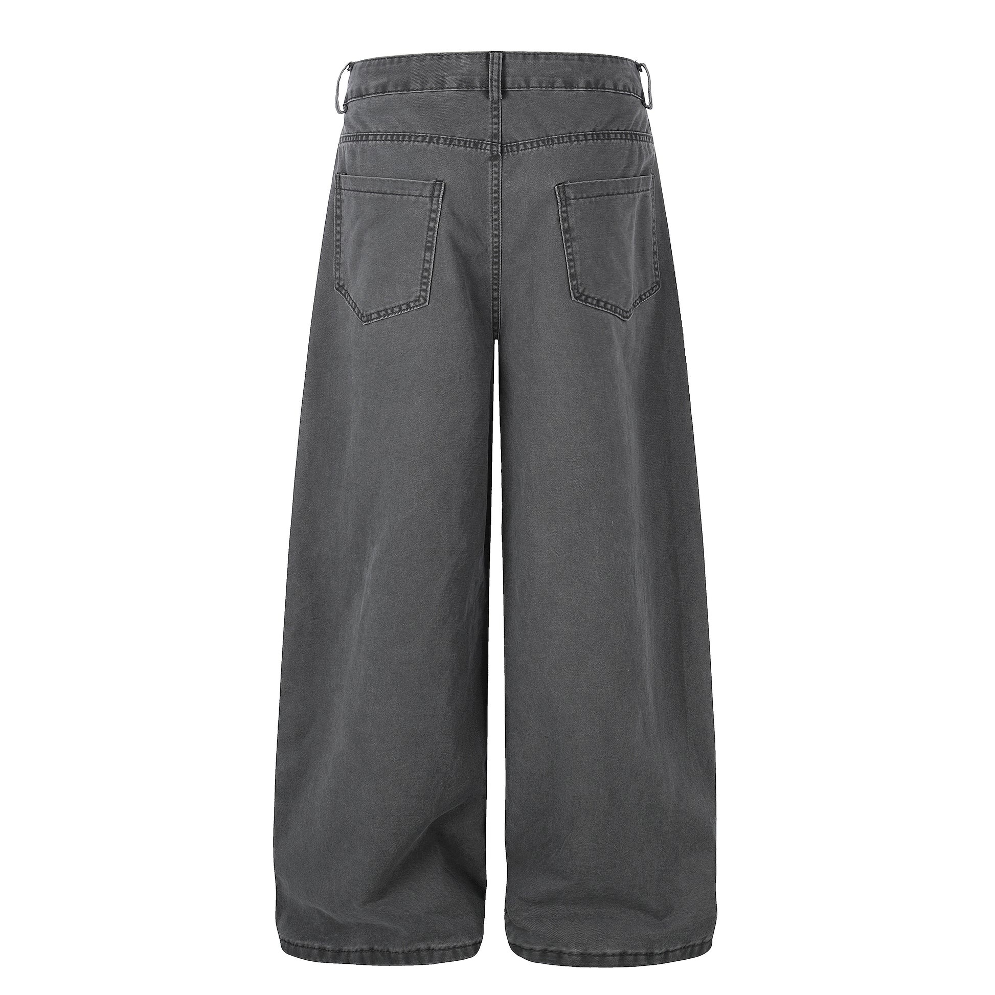 Zip Block Washed Wide Leg Cargo Pants Beige Side