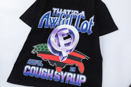 That's A Awful Lot Of Cough Syrup Graphic Print Short Sleeve T-Shirt Oversized Casual Streetwear Summer Tee | Syrup Tee 3