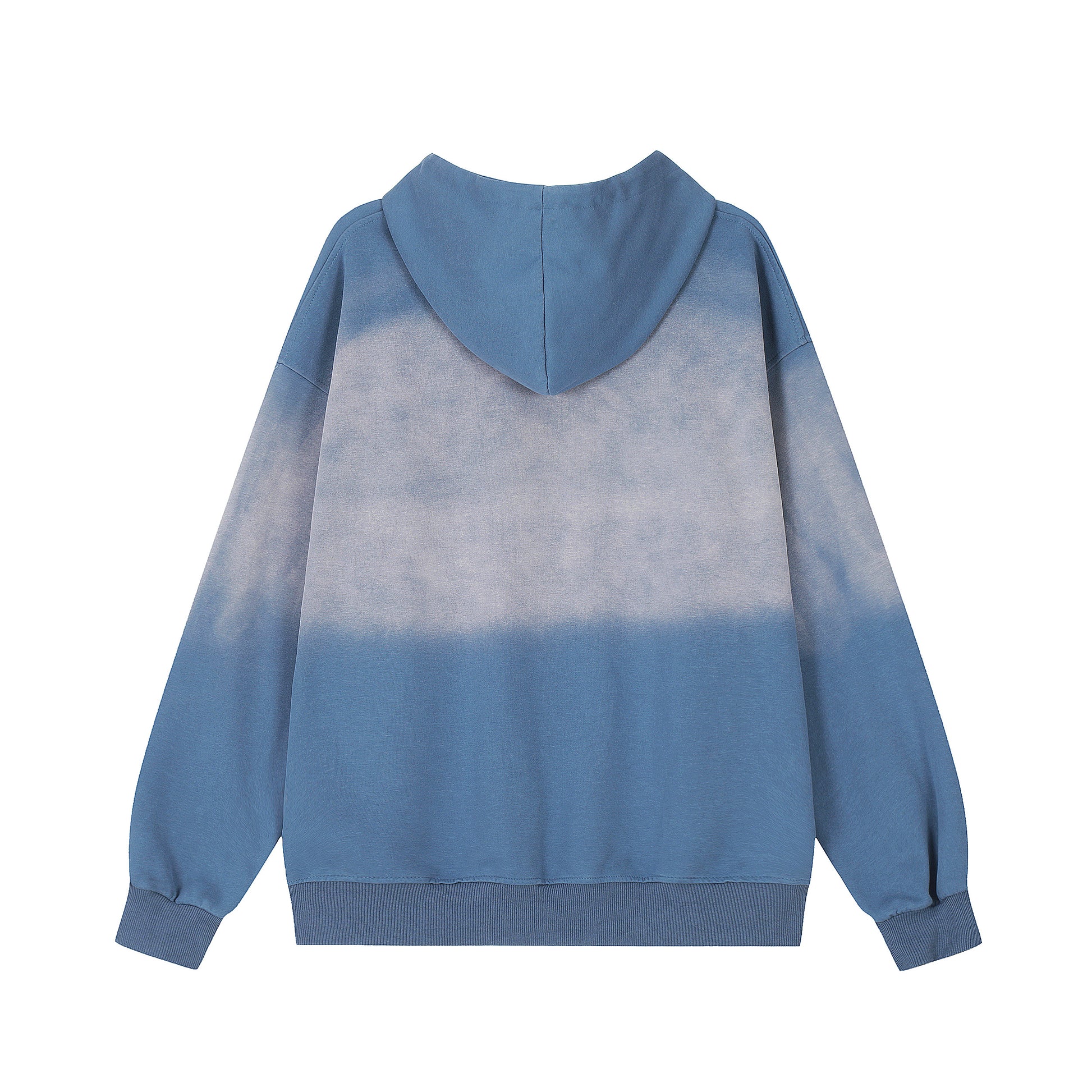 Flame Drift Tie-Dye Fleece Hoodie Blue Back