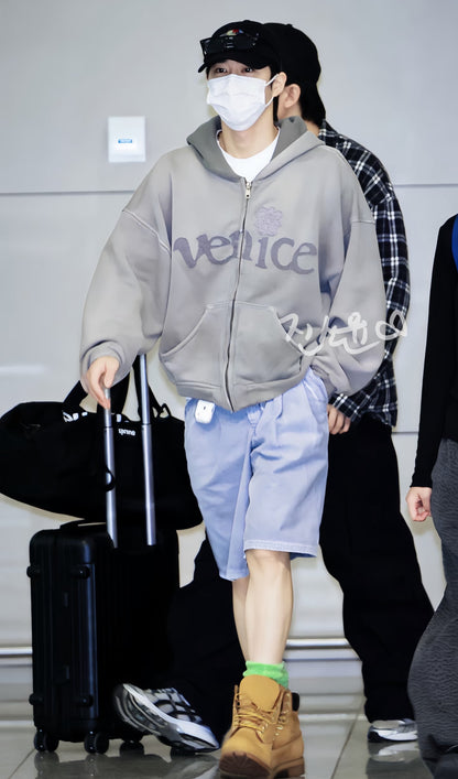 ERL Venice Heavyweight Appliqué Zip-Up Hoodie