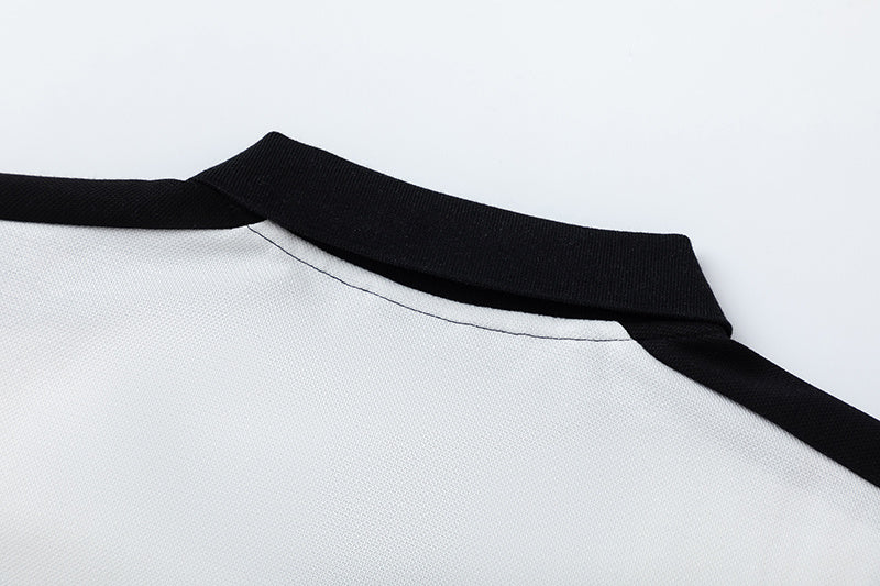 Trapstar men's white graphic polo shirt with black contrast collar and short sleeves - view 6