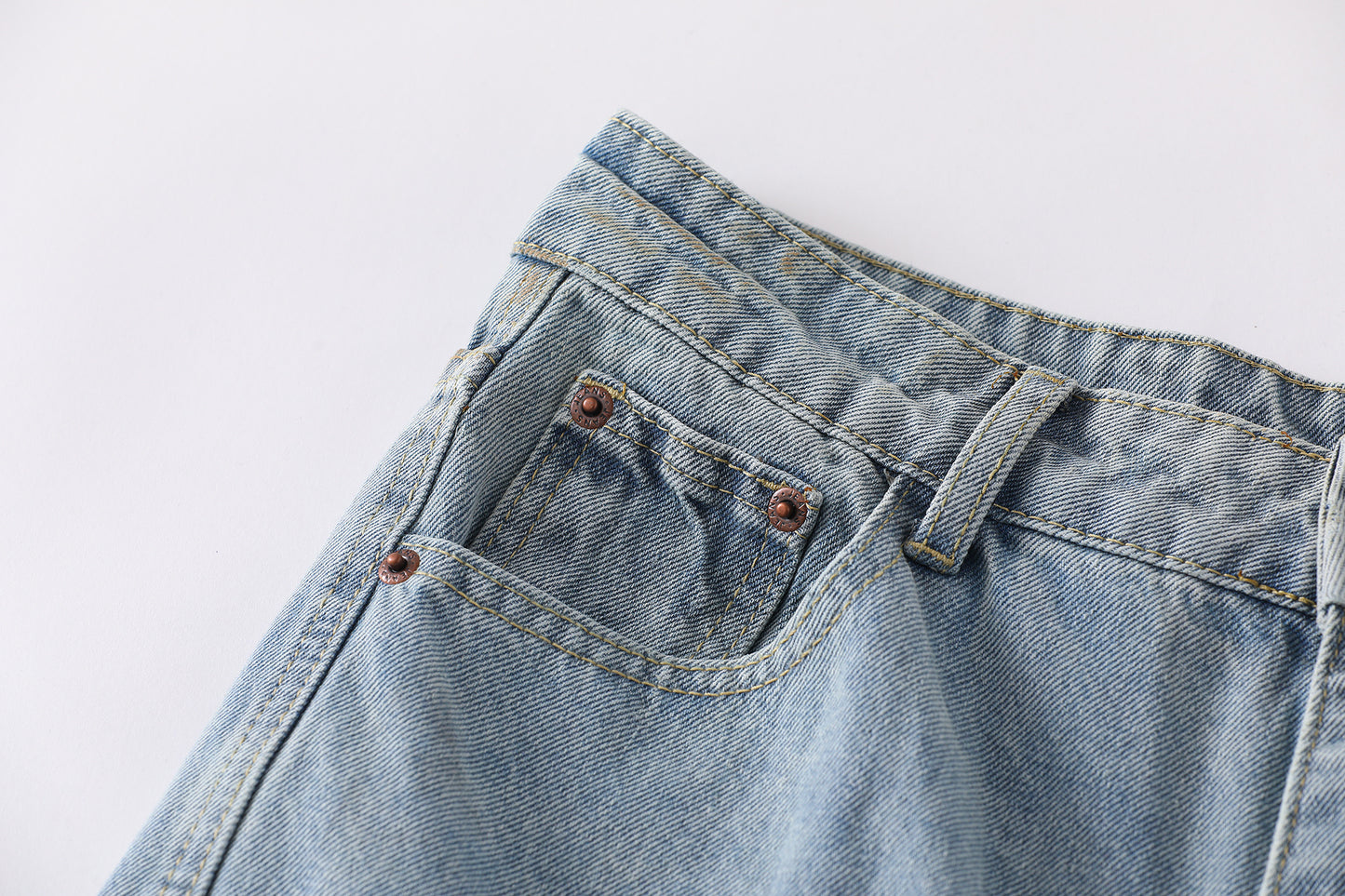 Curved Pocket Cargo Wide Leg Jeans High Waist Light Wash Mud Dye Faded Utility Streetwear Denim Trousers | Pocket Arc