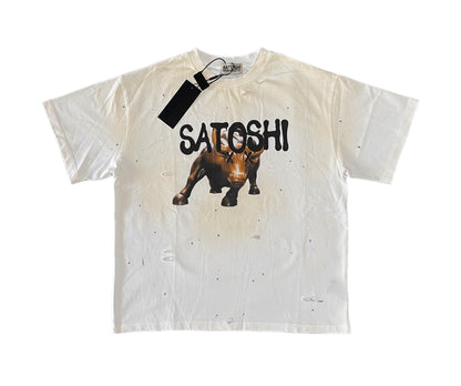 Wall Street Distressed Logo-Print Cotton-Jersey T-Shirt - White