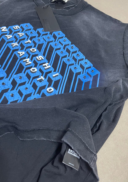 Satoshi Nakamoto Gridlock Tee - Washed Black