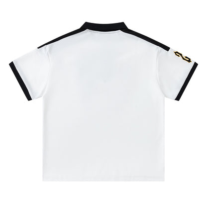 Trapstar Men's Graphic Polo Shirt- Short Sleeve Contrast Collar Casual Top