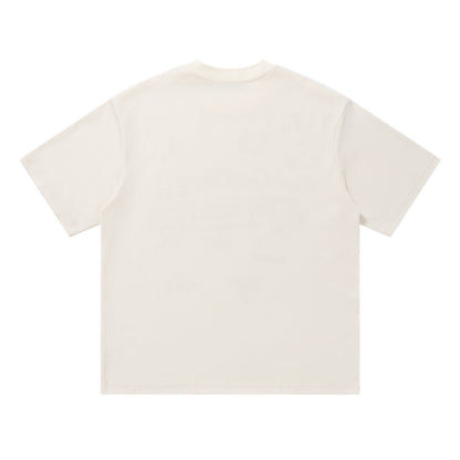 Suspend Growing Wild and Free Waffle Texture Scatter Object Graphic Oversized Tee Streetwear Short Sleeve T-Shirt