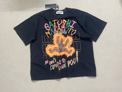 Satoshi Nakamoto No Savior Tee in Washed Black