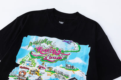 Oversized Short Sleeve Graphic Tee Dropped Shoulder Streetwear Summer Casual T-Shirt | Haze Sip
