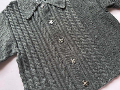 Collared Cropped Cardigan