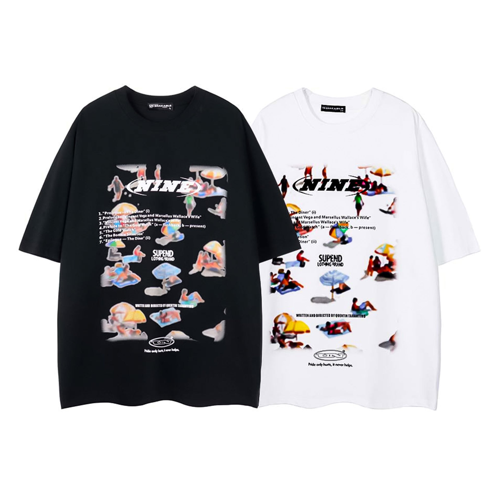 White NINE Supend tee back view
