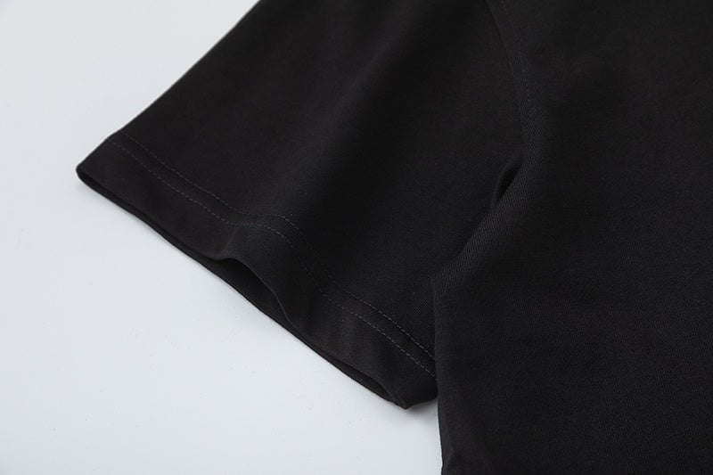 Black graphic crew neck short sleeve T-shirt with small front Synas Club print - view 7