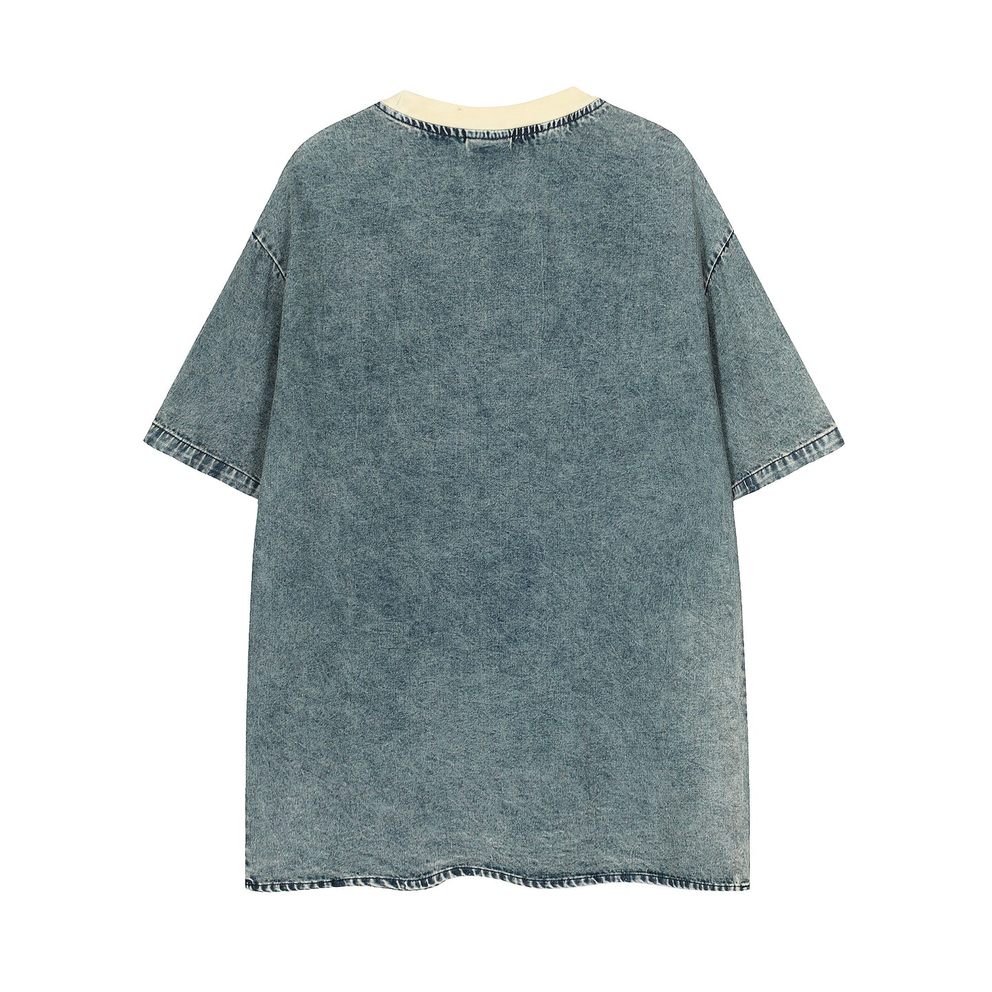 Maxdepy graphic washed oversized tee gray blue - back