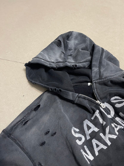 Satoshi Nakamoto Luke Logo-Printed Cotton-Fleece Zip-Up Hoodie