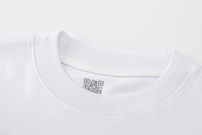Woven Slogan Label Tee Yellow Patch Oversized White Cotton Streetwear Casual Summer T-Shirt | Syrup Stitch