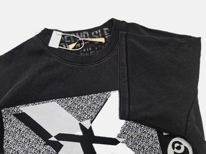 SECND SLF Xtreme Sport X Gravel Print Front Back Graphic Tee Washed Oversized Boxy Streetwear Unisex | Xtreme X