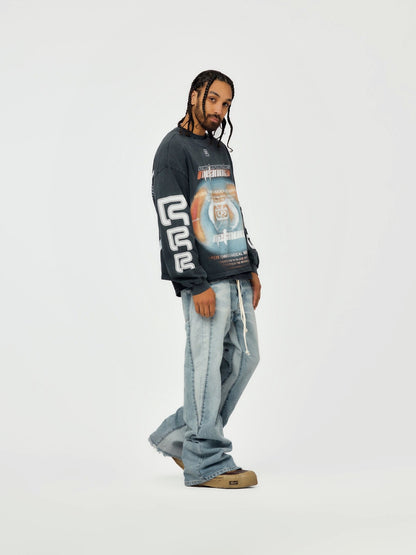 Divinity Paper Garden Long-Sleeve Tee - Faded Black