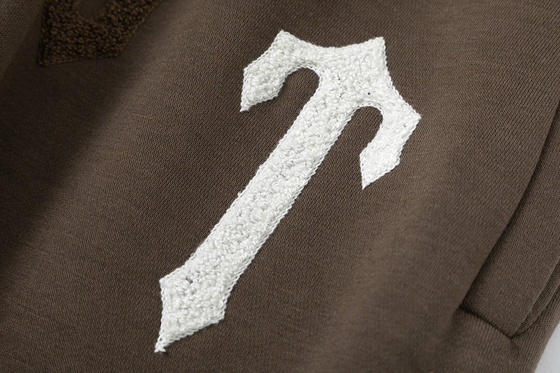 Brown Trapstar graphic pullover hoodie and joggers tracksuit set with drawstrings and elastic waist - view 7