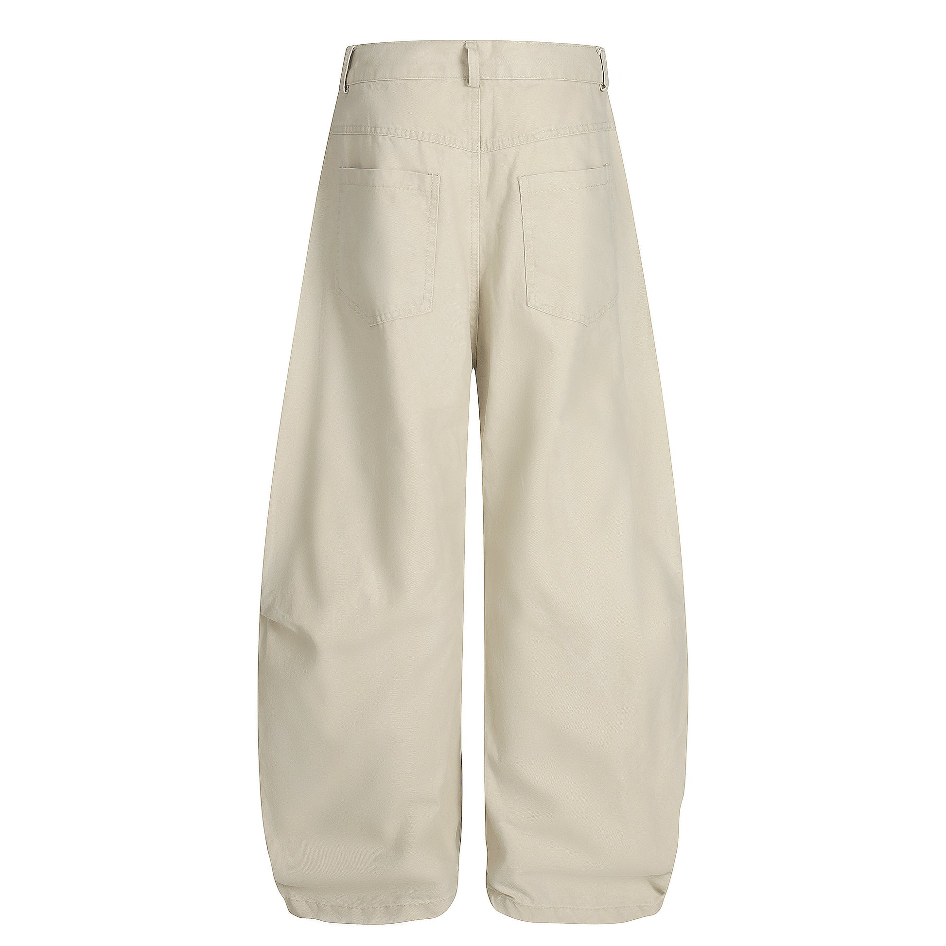 High waist barrel leg wide pants - army green front